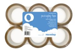 Ruban d’emballage Niceday Faible bruit 48mm x 66m Marron 6 Rouleaux