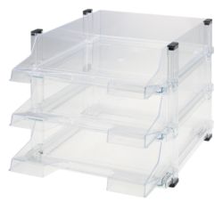 Bac À Lettres helit Brillant Plastique Transparent A4 28,2 x 34,7 x 23,4 cm 3 Unités