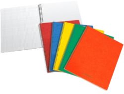 Cahier à spirale AURORA 2260KQ5 Assortiment de couleurs Quadrillé, 5 x 5 A5 80 g