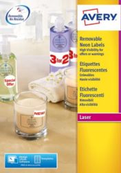 Mini étiquettes AVERY Zweckform L7263Y 100 Jaune fluo 99,1 x 38,1 mm 100 Feuilles de 14 Étiquettes