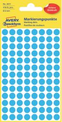 Pastilles autocollantes AVERY Zweckform 3011 Bleu Rond Ø 8 mm 4 Feuilles de 104 Étiquettes