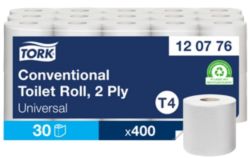 Papier toilette Tork T4 Universal 2 épaisseurs 30 Rouleaux de 400 Feuilles