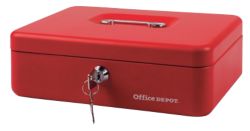 Caisse à monnaie Office Depot Rouge 260 x 185 x 81 mm