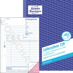 Reçus de livraison et de confirmation AVERY Zweckform 726 Blanc, rose A5 21 x 0,9 x 14,9 cm 50 Feuilles