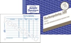 Reçus de réservation AVERY Zweckform 309 Blanc A6 paysage 14,8 x 10,5 cm 50 Feuilles