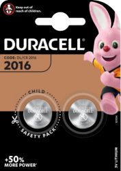 Piles bouton Duracell CR2016 3V Lithium 2 Unités