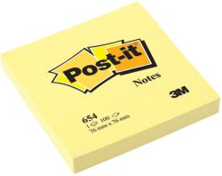 Notes adhésives Post it 76 x 76 mm Jaune 100 Feuilles