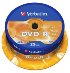 DVD + R Verbatim 4.7 Go 25 Unités