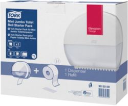 Ensemble distributeur de papier toilette et papier toilette Tork T2 Mini Jumbo Starterpack