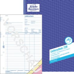 Bons de livraison AVERY Zweckform 728 Blanc, jaune, rose A4 21 x 29,7 cm 3  de 50 Feuilles