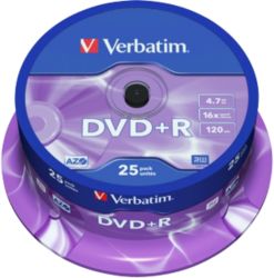 DVD+R Verbatim 4.7 Go 25 Unités