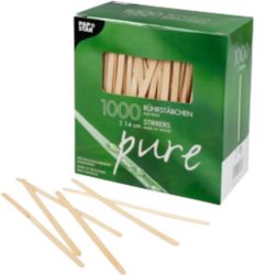 Touillettes PAPSTAR 14 cm Bois Brun 1000 Unités