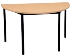 Table de réunion Niceday Demi cercle Hêtre, noir 1&nbsp;200 x 600 x 750 mm