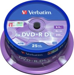 DVD + R Verbatim 8.5 Go 25 Unités