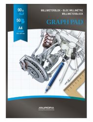 Papier millimétré AURORA MID51 Blanc, bleu Grid A4 80 g