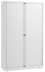 Armoire haute à portes rideaux Bisley Blanc 1&nbsp;000 x 430 x 1&nbsp;980 mm