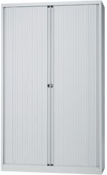 Armoire haute à portes rideaux Bisley Gris clair 1&nbsp;200 x 430 x 1&nbsp;980 mm