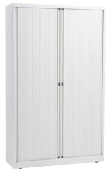 Armoire haute à portes rideaux Bisley Blanc 1&nbsp;200 x 430 x 1&nbsp;980 mm