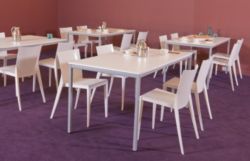 Table de cantine Schaffenburg Domino Basic Blanc