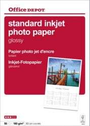 Papier photo jet d'encre Office Depot Premium Blanc Brillant 180 g