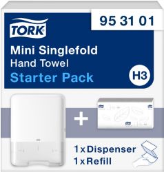Distributeur d'essuie mains Tork H3 Starterpack Plastique Blanc 13,5 x 29,1 x 33,2 cm