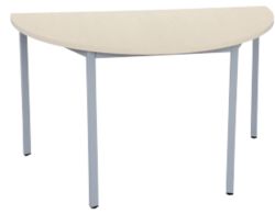 Table de réunion Niceday Demi cercle Érable, aluminium 1&nbsp;200 x 600 x 750 mm