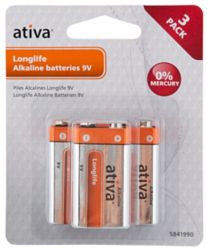Piles Ativa Longlife LR61 9V Alcaline 3 Unités