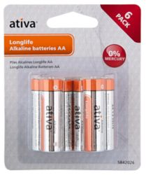 Piles Ativa Longlife AA LR6 1,5V 6 Unités