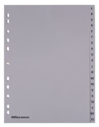 Intercalaires alphabetiques Office Depot polypropylène A4 20 intercalaires a   z 11 trous Gris