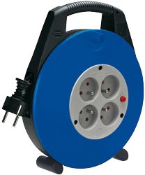 Enrouleur de câble électrique brennenstuhl Vario 4 prises Noir, bleu