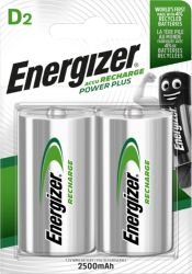 Piles rechargeables Energizer Power Plus D HR20 2500mAh NiMH 1,2V 2 Unités