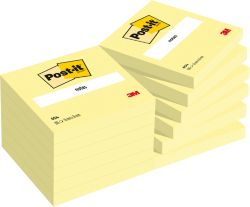 Notes adhésives Post it 76 x 76 mm Jaune 12 Unités de 100 Feuilles