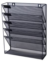 Porte brochures mural Office Depot A4 Noir Mesh 32,5 x 10,5 x 40,5 cm