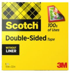 Ruban Adhésif double face Scotch Transparent sans film de protection 12 mm x 33 m