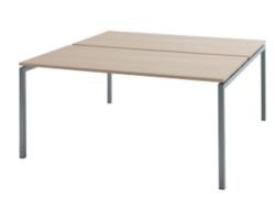 Table Bisley Quattro desk basic Imitation chêne, Aluminium