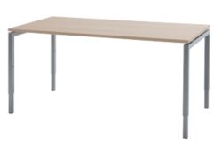 Table Bisley Quattro desk basic Imitation chêne, blanc 1&nbsp;600 x 800 x 800 mm
