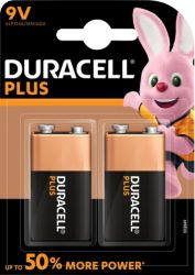 Piles Duracell Plus Power 9V MN1604 6LR61 9V Alcaline 2 Unités
