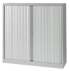 Armoire basse à portes rideaux Bisley EuroTambours Plus Gris 1&nbsp;200 x 430 x 1&nbsp;181 mm