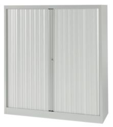 Armoire basse à portes rideaux Bisley EuroTambours Plus Gris 1&nbsp;200 x 430 x 1&nbsp;330 mm