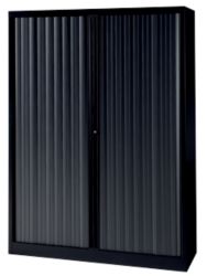 Armoire basse à portes rideaux Bisley EuroTambours Plus Noir 1&nbsp;200 x 430 x 1&nbsp;637 mm