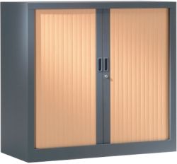 Armoire monobloc Pierre Henry Generic Anthracite, imitation hêtre 1&nbsp;200 x 430 x 1&nbsp;000 mm