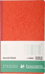 Journal Exacompta 7600X Noir 2 colonnes verticales avec fiche d'identification 110 g