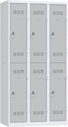 Vestiaire Pierre Henry 3 Colonnes 6 Compartiments Gris