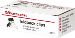 Pinces double clip 15mm Noir 12 unités