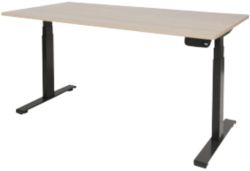 Bureau Assis Debout Schaffenburg Dextro Plus Lindberg Chêne, Noir 1&nbsp;800 x 800 x 75 x 640   1&nbsp;300 mm