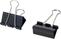 Pinces double clip 41mm Noir 12 unités