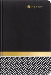 Cahier à couverture souple Foray Elements A5 Noir, doré Ligné Perforé 80 g