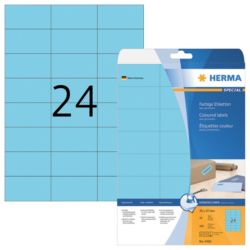 Étiquettes HERMA 4468 A4 Bleu 70 x 37 mm 20 Feuilles de 24 Étiquettes