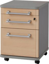 Caisson mobile 3 tiroirs GERMANIA Imitation érable 420 x 480 x 600 mm