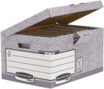 Bankers Box System Wellpappe Archivbox Grau, Weiß 10 Stück